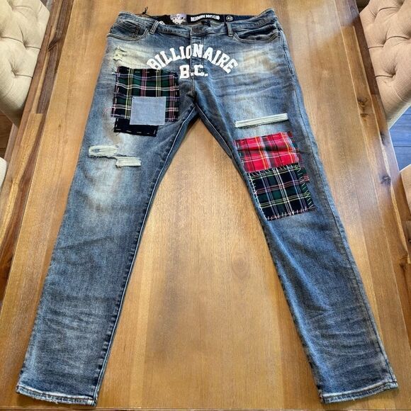 New Billionaire Boys Club 42x33 Slim BB Clubhouse Stretch Button‎ Fly Jeans - Picture 1 of 15